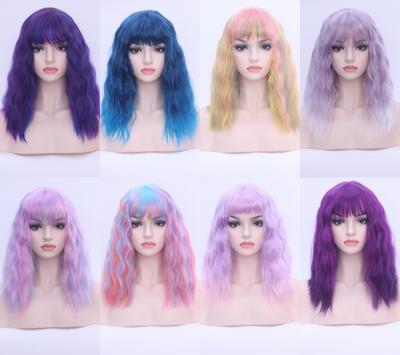 Wig Hairstyle, Wig Multi-Color Mixed Color, Long Curly Hair, Hair, Women'S Medium And Long Headgear.
