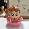 New Cute Nohara Shinnosuke Sunflower Bathing Anime Figure for Car or Desktop