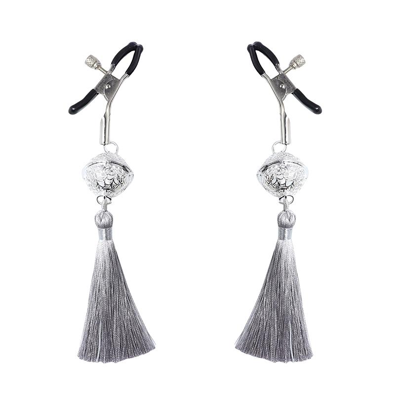 1 Pair Metal Bells Nipple Clamps With Tassel For Women Flirting Teasing Exotic Intimate Body Jewelry Pleasure Accessory