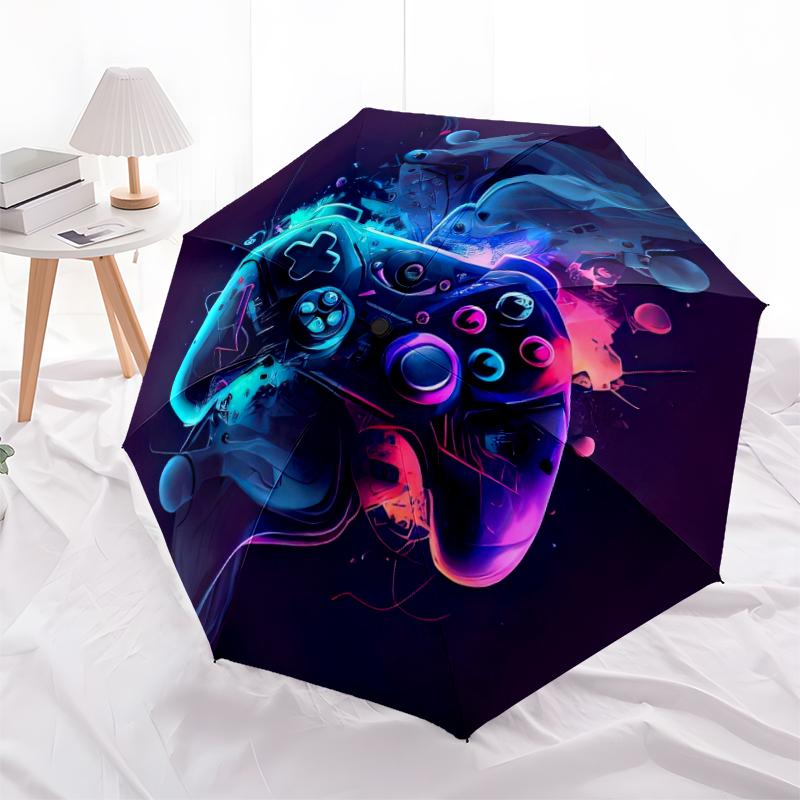 1PC Game theme Umbrella Portable Folding Umbrella Iron Frame Hole Bone Structure Outdoor Home Umbrella A9
