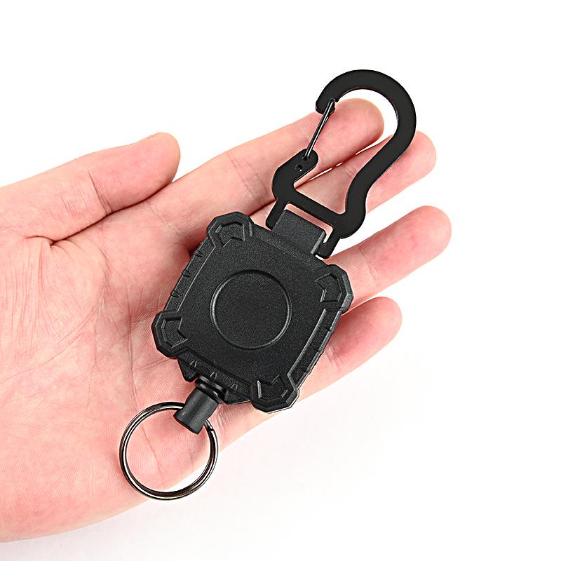 Anti-Theft Retractable Keychain with Steel Wire Lanyard and Carabiner