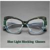 Trendy Patterned Frame Unisex Anti Blue Light Glasses Women Fashion CatEye Blue Light Blocking Eyeglasses Oversize Plain Eyewear
