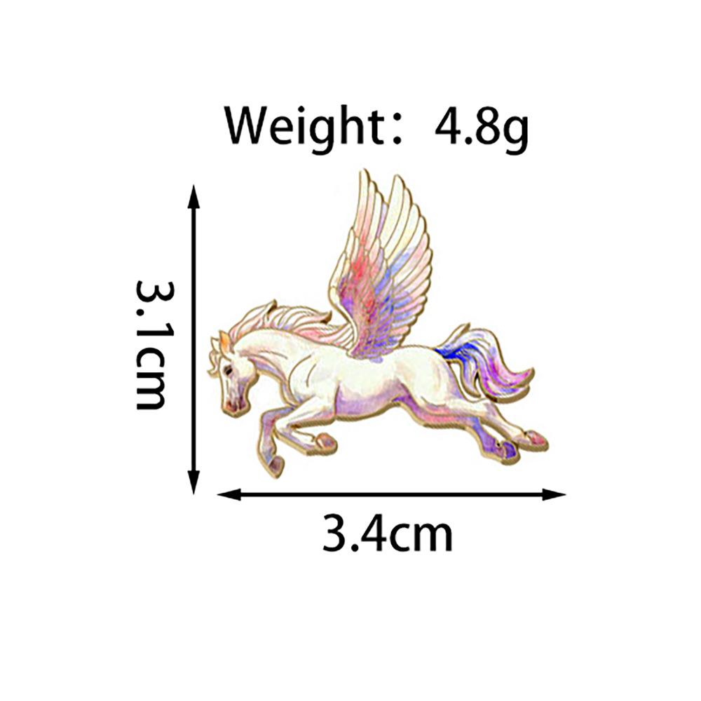 Retro Cartoon Flying Horse Brooch - Zodiac Animal Metal Badge for Backpacks