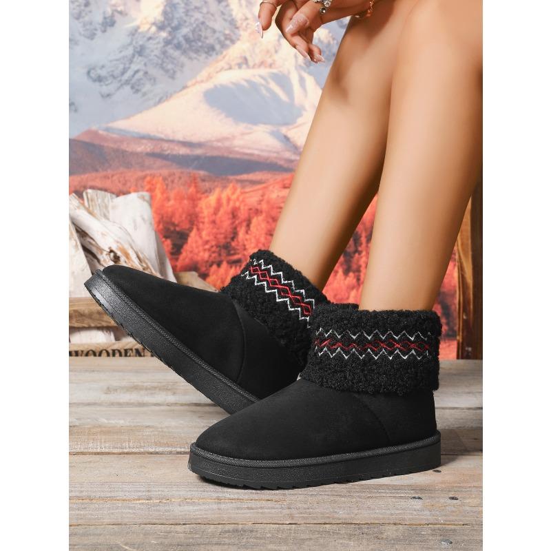 2025 Winter Fleece-Lined Thermal Snow Boots New Arrival Oversized Cuffed Casual Thickened Short Boots