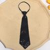 Men Tie Shiny Sequin Vintage Formal Business Style Adjustable Elastic Band Solid Color Lightweight Suit Coat Waistcoat Performance Stage Show Necktie