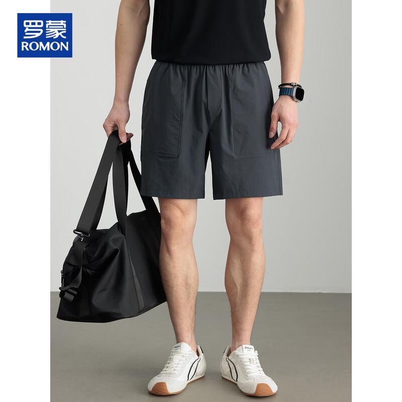 ROMON Men's Ice Silk Multi-Pocket Casual Shorts