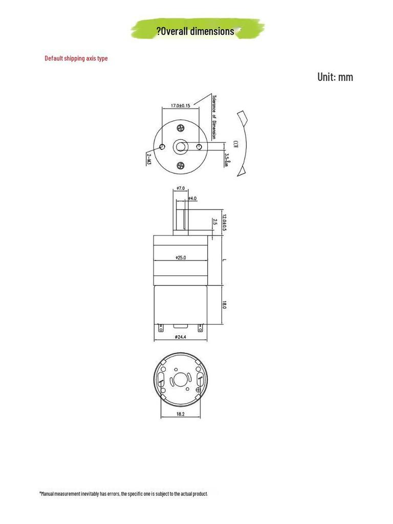 JGA25-310 Mini DC Gear Motor for Smart Cars & Homes, 6V/12V with Speed Control