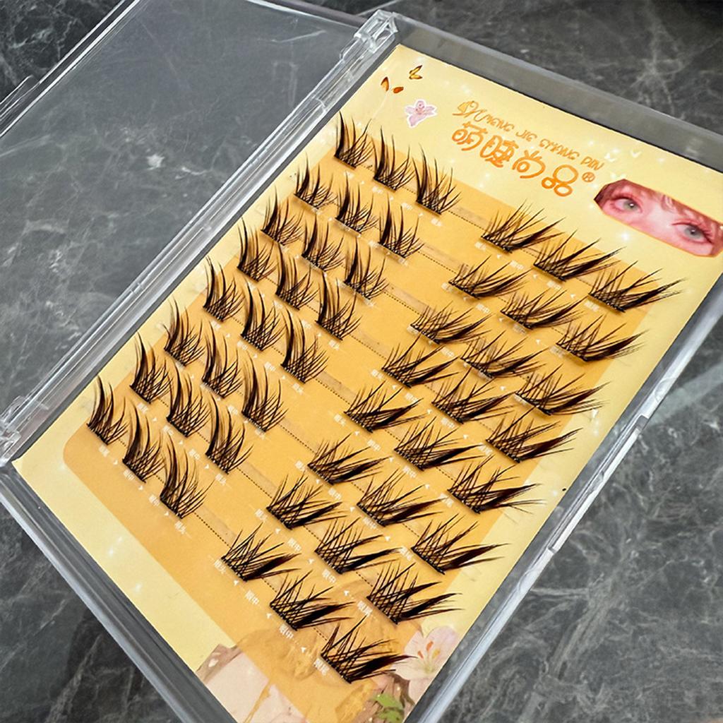 8 Rows Natural No Glue False Eyelashes Extension Manga Individual Cluster Lashes Women Girls Daily Makeup Products