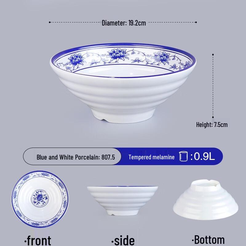 Durable Melamine Restaurant Noodle Bowl