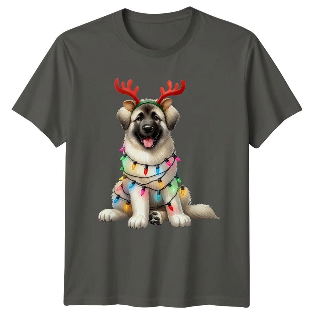 Christmas Puppy Lights Dog Animals Graphic Tee Unisexs Unisexs Unisex Shirt S