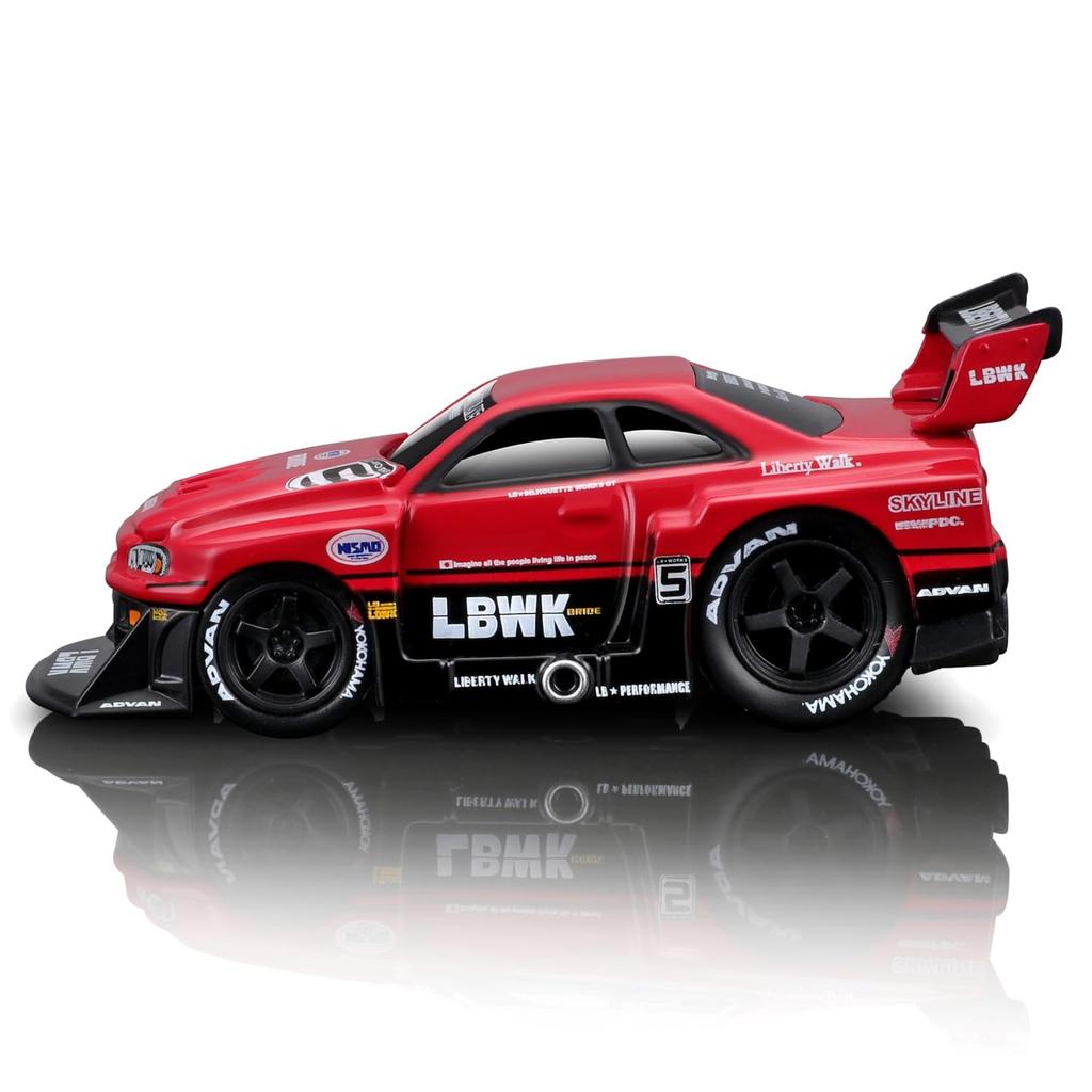 Maisto Scale Muscle Machines Series Diecast Model Car Nissan Skyline R34 1/64 3-5 / (1999 GT-R - Red/Black 15566)