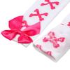 1 Paar Mädchen Schwarz Süß Niedlich Rosa Y2K Harajuku Lolita Oberschenkelhohe Strümpfe Mädchen Knochen Schleife Socken Streetwear