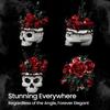 Gothic Skull Rose Bouquet Building Blocks Set Skeleton Flower Pot Bricks Toy Adult Home Decor Horror Aesthetic Gift