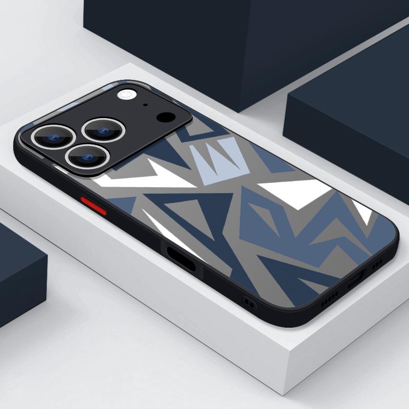 Geometric Patterned Print Case For iPhone 17 Air 16e 16 15 14 Pro Max 13 15 Pro 17 Pro 17 Shockproof Soft Edge Hard PC Matte Phone Cover