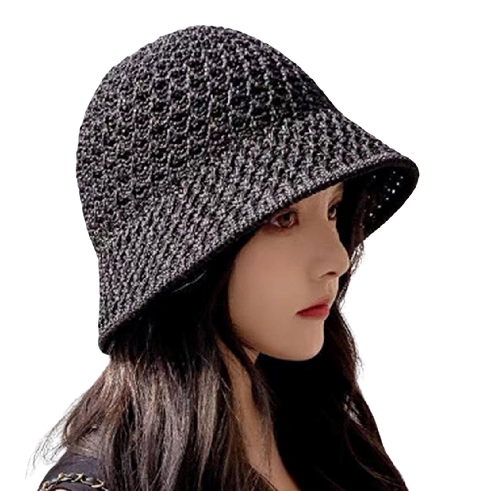 

Hollow Fisherm Hat Womens Sun Hat Breathable Mesh Lightweight Bucket Fisherman Hat Outdoor Camping Cycling Summer Travel Beach чорний