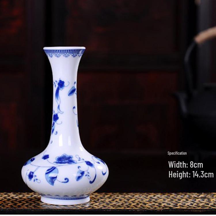 Antique Blue and White Chinese Porcelain Vase - European & American Handicraft for Flower Arrangements