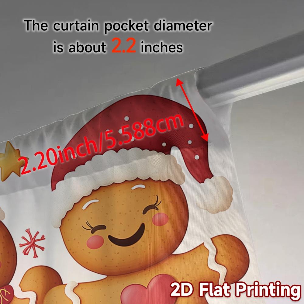 2 Stück, Vorhänge Niedliches Lebkuchenpaar Herz Modernes Fenster Vorhang Maschinenwaschbarer Stoff Vorhänge Dekorationen Innenbereich für