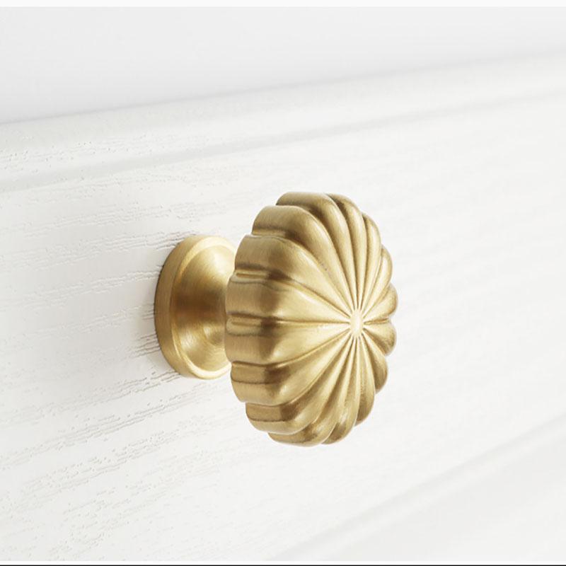 25/30MM European pure Brass Handle solid single hole Cabinet Door Drawer wardrobe gold light luxury copper handle Cabinet Knobs