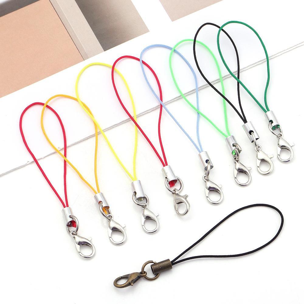 20/100Pcs Lanyard Lariat Strap Cords Lobster Clasp Rope Keychains Hooks Mobile Set Charms DIY Keyrings Bags Key Ring Accessories
