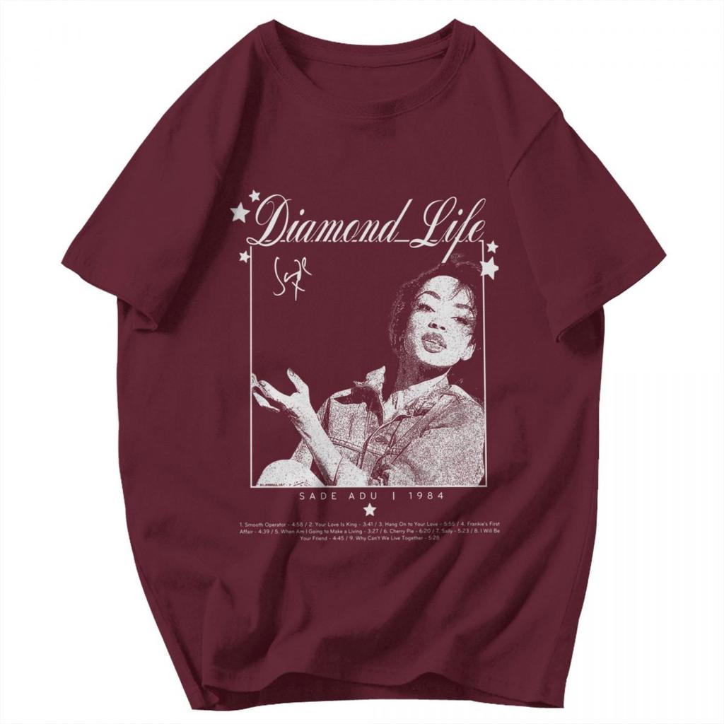 Men T Shirt Diamond Life Folasade Adu Jazz Fans Gifts Pops Y2K Graphic Quality Unisex Clothing T Shirts