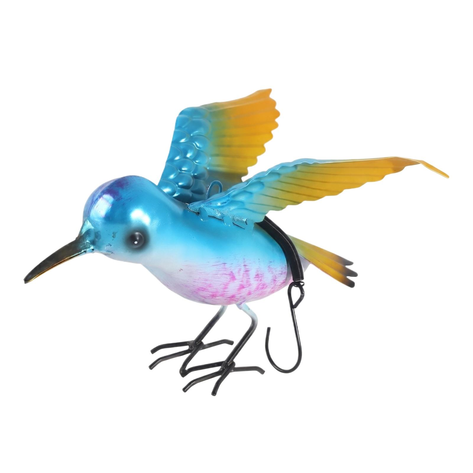 

Metal Bird Sculpture for Home Garden Decor Handcrafted Iron Bird Ornament for Indoor Outdoor Display Art Statue Figurine One Size синий
