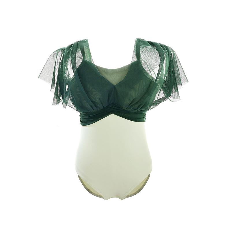 

Ballet Leotard Dance Costume 2025 New Summer Stage Costume Ballet Costume Girl Line Dance Clothing Women s Dancewear Dance Top 120 зелёный