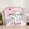 Elephant With Balloon Home Customize Your Name Blankets Comfortable Soft Lightweight Allseason Multipurpose Blanket For Picnic Sofa Office Bed Living