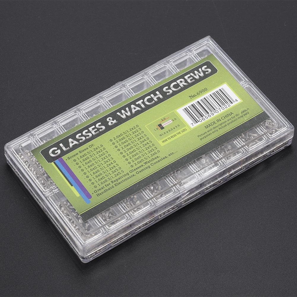 1800Pcs/box 18 Sizes Watch Mini Screw Kit Stainless Steel Screws Glasses Sunglasses Electronics Repair Watch Back Case Accessory