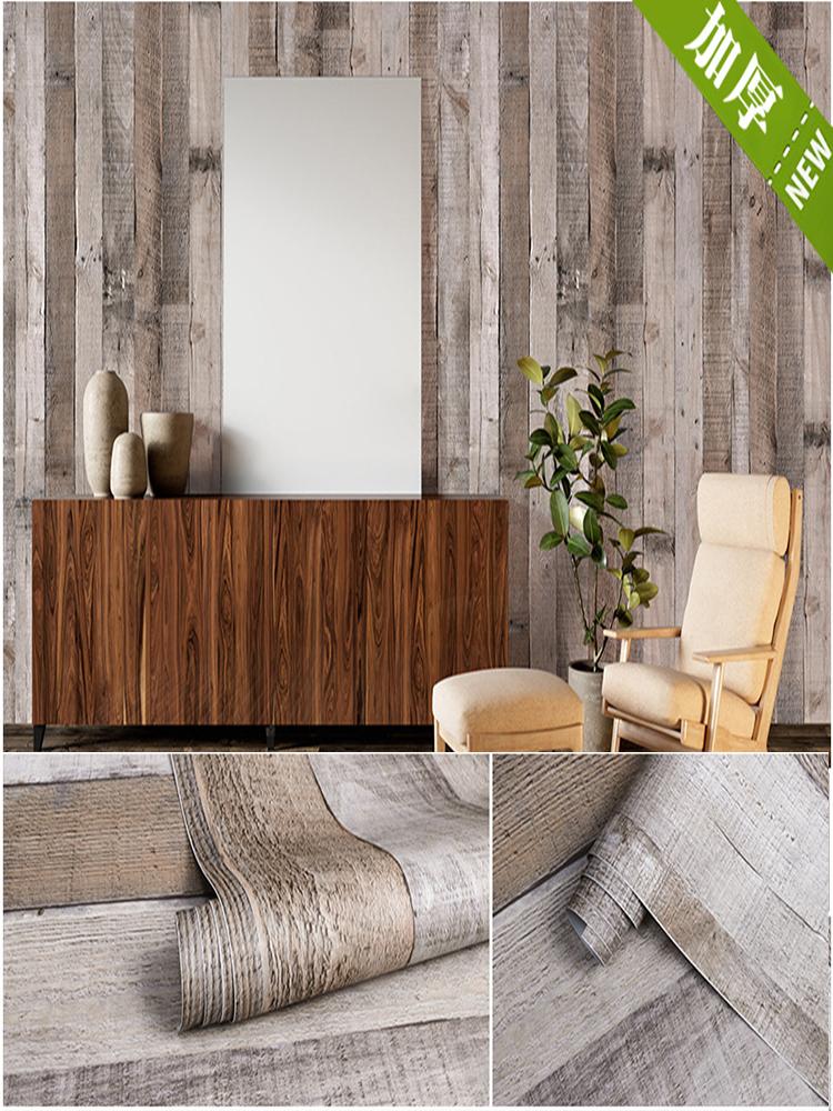 Blue Imitation Wood Furniture Waterproof Sticker Cabinet  Countertop Shelf Decoration Self-adhesive Vinyl Wood Grain Wallpaper