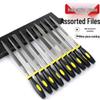 Blandat set med små rasp och fil för trä- och metallarbete
