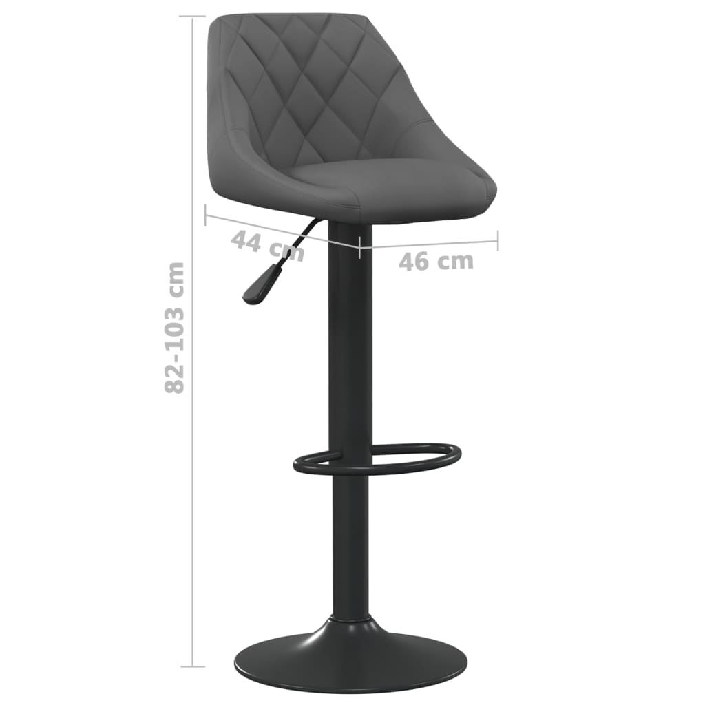 Dark Grey Velvet Bar Stool