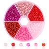 Handmade Mixed-Color Seed Beads Set: 6-Compartment Box for DIY Bracelets and Necklaces