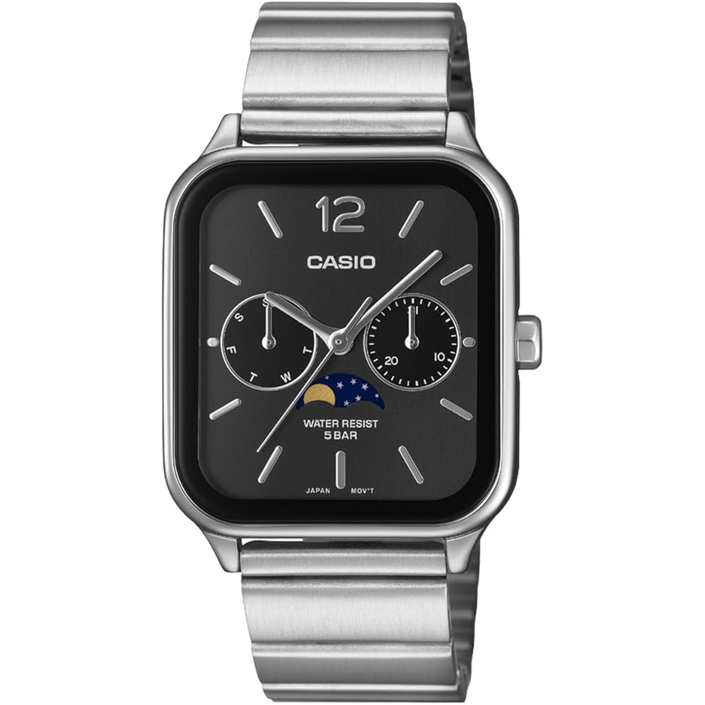 Casio Collection MTP-M305D-1AJF Men s Moon Phase Function Watch Black Stainless Steel