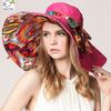 Sun Hats for Women Summer Large Beach Hat Flower Printed Wide Brim