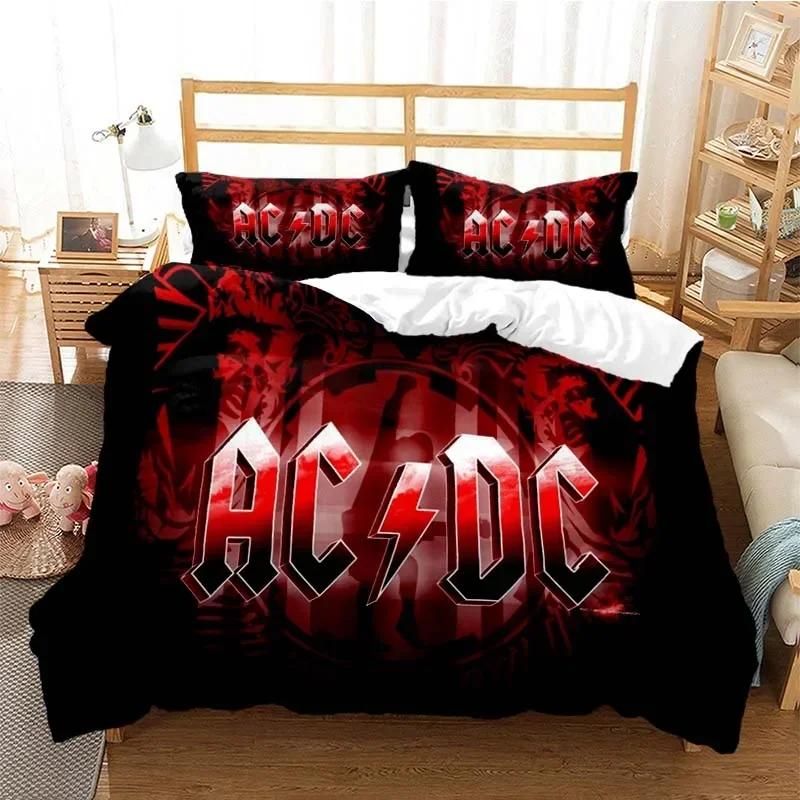3D-gedrucktes AC/DC Rockband Bettwäscheset Einzelbett Twin Doppelbett Queen King Cal King Größe Bettwäscheset