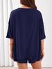 New Women's Casual Two-Piece Set: Loose V-Neck Short-Sleeved Top and Shorts