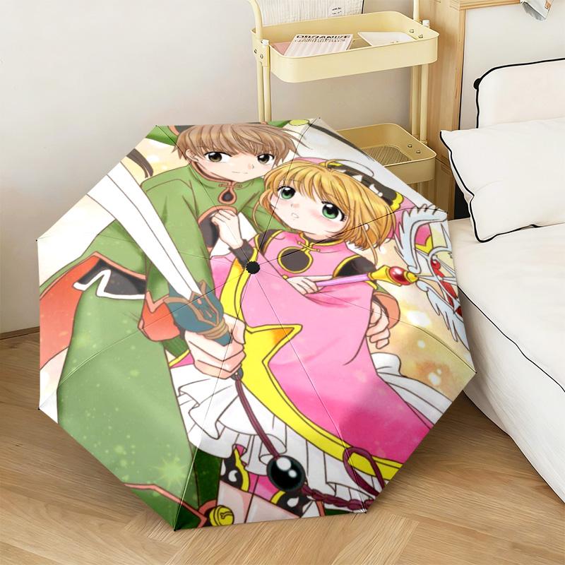 1PC Sakura Kinomoto Automatic Umbrella - Suitable Travel Outdoor Portable Umbrella Birthday Gift Daily Essentials