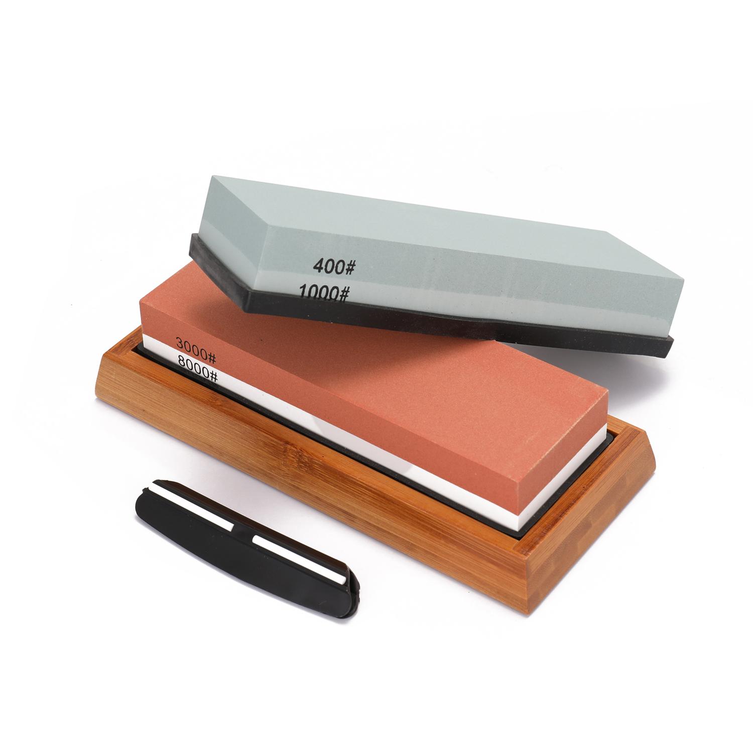 

4001000 30008000 Grit Premium Whetstone Cut Sharpening Stone Set SharpenerNon Slip Base Cutter without Flattening Stone