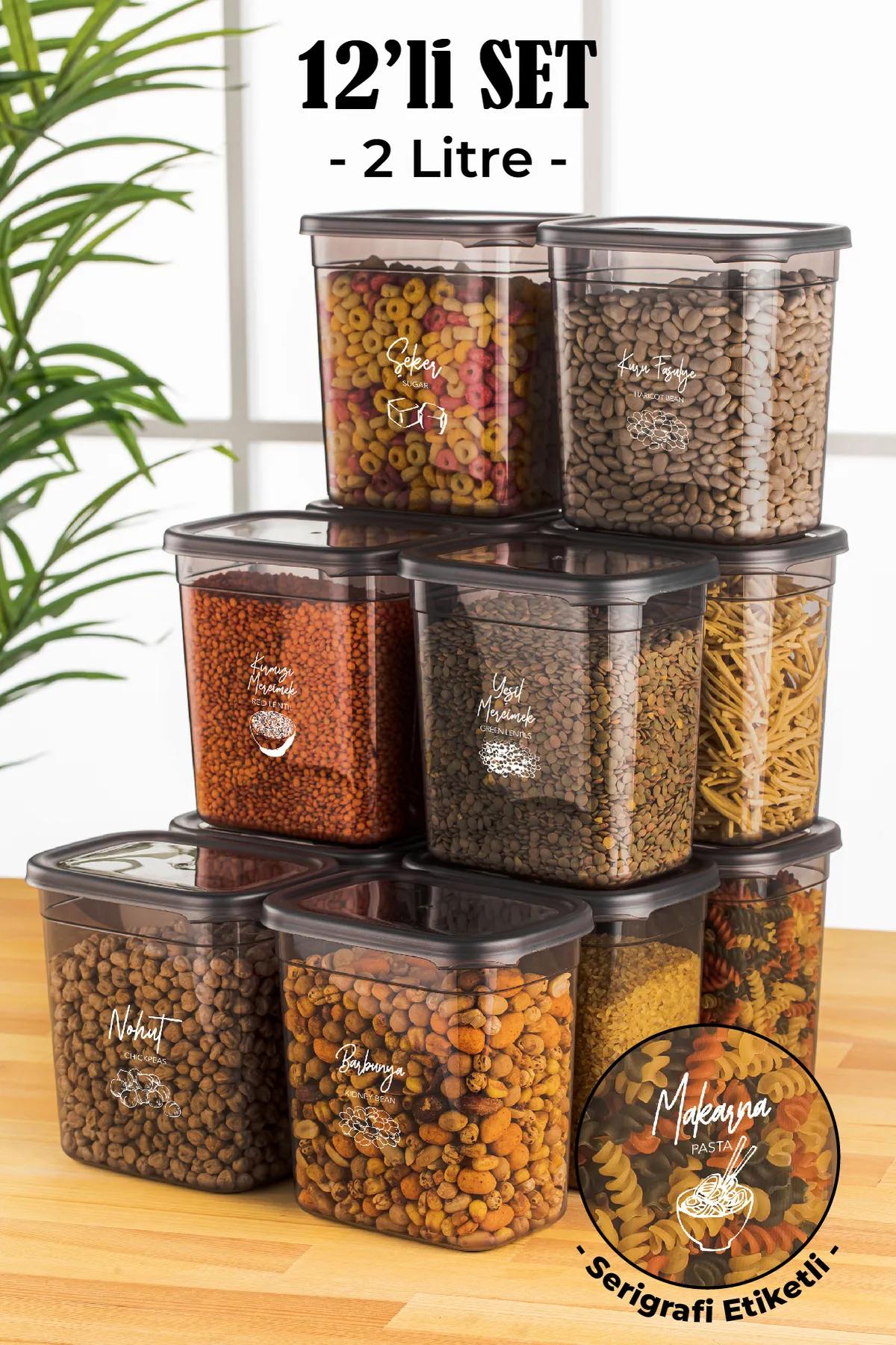 

Набор из 12 штук с белой этикеткой для трафаретной печати и прозрачной крышкой. Длинный прямоугольный контейнер для хранения объемом 2 литра.