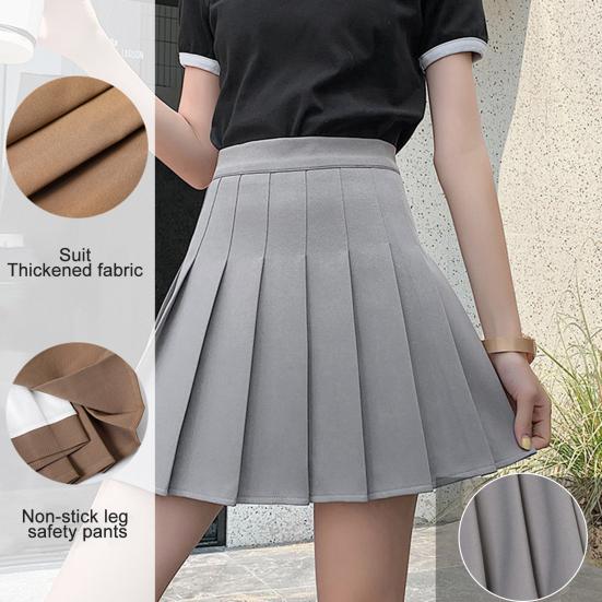 Fusta mini pentru femei în talie Fusta în formă de A Culoare uni cu pantaloni scurți Căptușeală Fusta scurtă înaltă elastică Versatilă