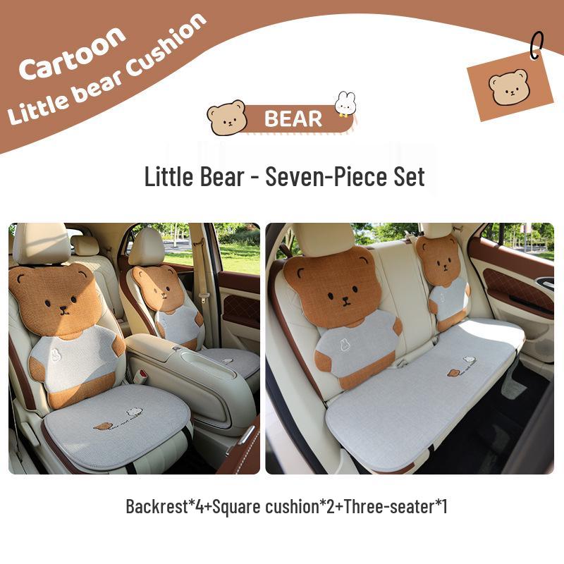 Pernă Scaun Auto Desen Animat - Universală, Bumbac-In Respirabil, Husă Scaun Spate pentru Patru Sezoane