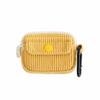 Cute Solid Color Earphone Storage Bag Multi Layer Corduroy Coin Purse Multifunctional with Zipper Storage Bag Daily Use