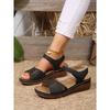 Damen Übergröße Plateau Cut-Out Sport Sandalen Sommer Europäisch Amerikanischer Stil Klettverschluss Lässige Slipper