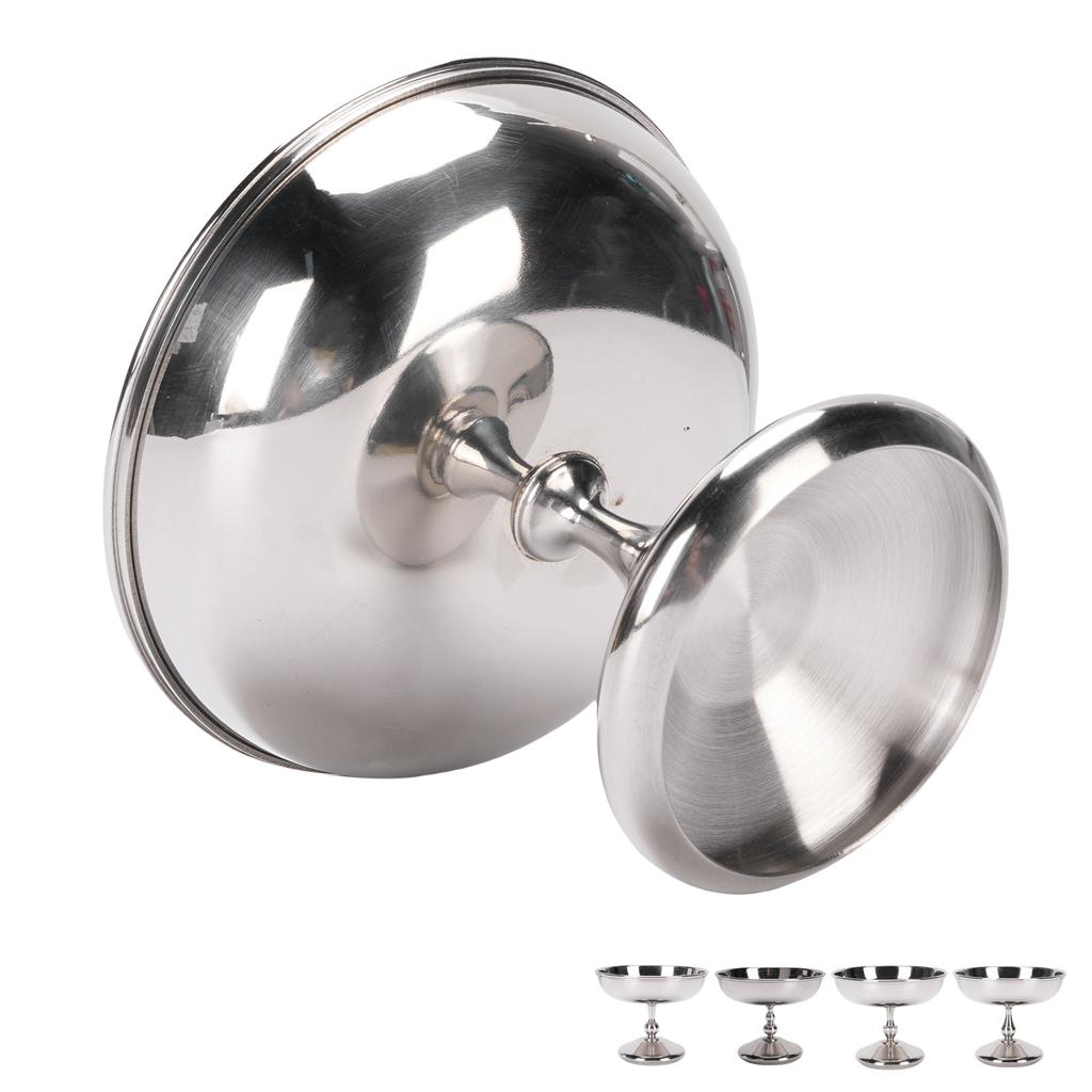 Dezertní pohár Pohár na zmrzlinu Nerezová servírovací dezertní miska Kulatý pohár na svačinu a cukroví se stopkou na salát Ovoce Puding Jogurt Párty