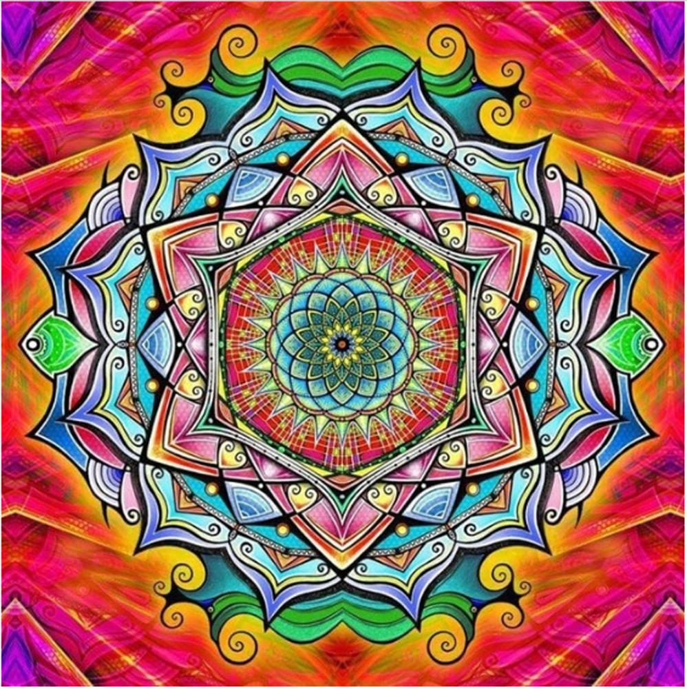 Round Diamond 5D Diamond Painting Mandala Kaleidoscope Full Diamond Embroidered Mosaic Home Decoration Christmas Gift
