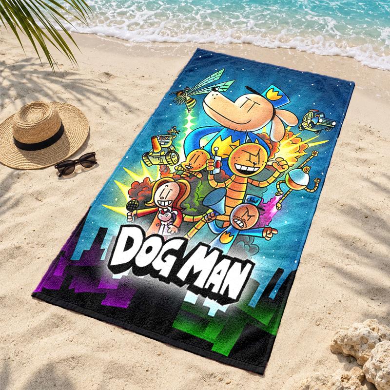Dog Man Microfiber Beach Towel Quick Dry Sand Free Lightweight Beach Towels for Travel Swimming Camping