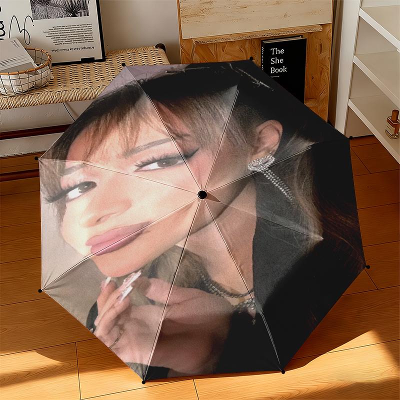 1pc Ayliva's Personal Photobook Umbrella Portable Folding Umbrella Iron Frame Hole Bone Structure Outdoor Home Umbrella