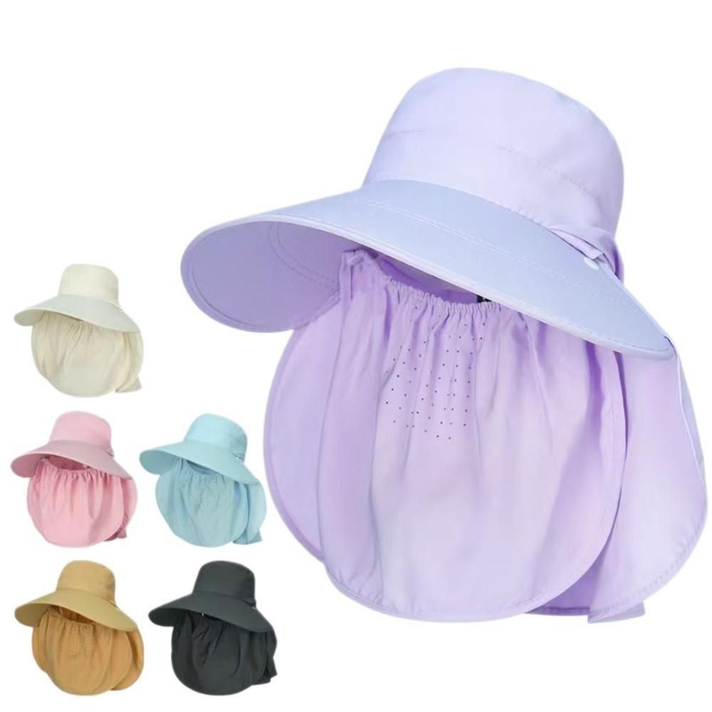 Adjustable Sunshade Shawl Cap Face Cover Neck Protection Cap Portable Picking Tea Hat Travel