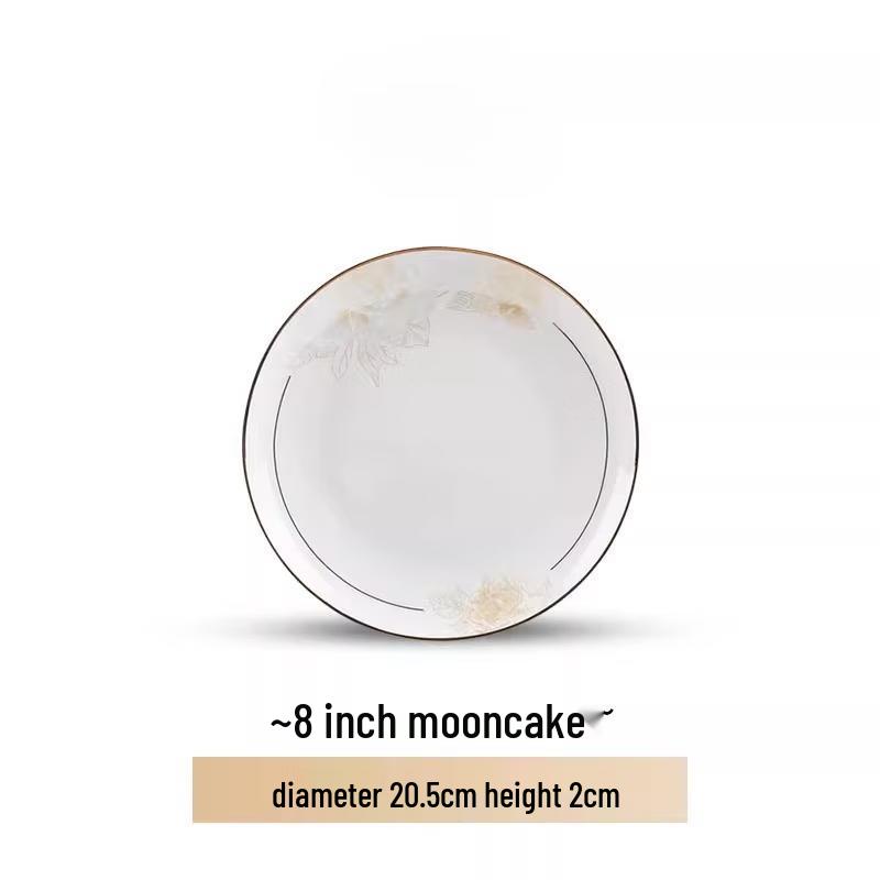 Wuhuo Jingdezhen Ceramic 8-inch Moonlight Bone Plate