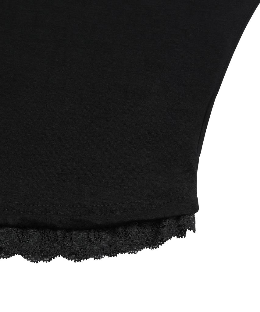 MUCENT Sunnier Lace V-Neck Short Sleeve T-Shirt (6 Colors)